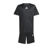 adidas Unisex - Bambini e ragazzi TRAIN ESSENTIALS 3-STRIPES T-SHIRT SET, black/white, 7-8 Years