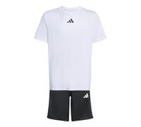 adidas Unisex - Bambini e ragazzi TRAIN ESSENTIALS 3-STRIPES T-SHIRT SET, white/black, 13-14 Years