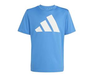 adidas Unisex - Bambini e Ragazzi Train Essentials Big Logo T-Shirt, Ray Blue/White, 7-8 Years