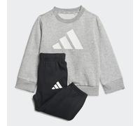 adidas Unisex bebé Big Logo Essentials Jogger Track Suit, medium grey heather/white, 3-4 Years