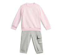 adidas Unisex bebé Essentials Linear Logo Jogger Track Suit, clear pink/white, 3-4 Years