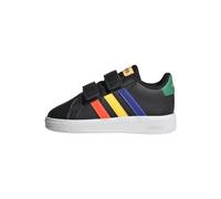 adidas Unisex bebé Grand Court Lifestyle Hook and Loop Shoes, Core Black / Lucid Blue / Court Green, 20 EU