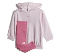 adidas Unisex bebé Little Girls Hooded Fleece Jogger Set, clear pink/white, 18-24 Months