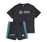 adidas Unisex bebé MERCEDES - AMG PETRONAS FORMULA ONE TEAM DNA BABY JOGGER SHORT SLEEVE, black/white, 0-3 Months