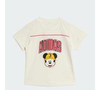adidas Unisex - Bimbi 0-24 Disney Mickey Mouse tee, Off White/Pure Ruby, 12-18 Months