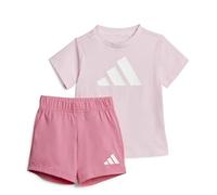 adidas Unisex - Bimbi 0-24 ESSENTIALS BIG LOGO T-SHIRT SET, clear pink/white, 3-6 Months