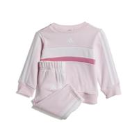 adidas Unisex - Bimbi 0-24 SEASONAL ESSENTIALS TIBERIO 3 STRIPES FLEECE CREW SET, clear pink/pink fusion/white, 3-6 Months