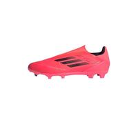 adidas Unisex Bota de fútbol F50 League Laceless césped Natural seco/multisuperficie, Turbo/Aurora Black/Platinum Metallic, 46