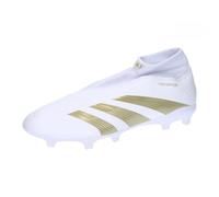 adidas Unisex Bota de fútbol Predator League Laceless césped Natural seco, Cloud White/Gold Metallic/Sandy Beige Met, 41 1/3