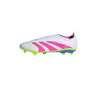 adidas Unisex Bota de fútbol Predator League Laceless césped Natural seco/multisuperficie, Cloud White/Lucid Pink/Lucid Lemon, 42 2/3
