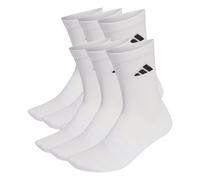 Adidas Unisex Calcetines, 6er Paquete - Amortiguado Crew Logo, Acolchado, Simple