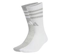 adidas Unisex Calcetines clásicos Cushioned Sportswear Glam 3 bandas, White/Mgh Solid Grey, 37-39