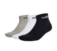Adidas Unisex Cuartos Calcetines,3er Paquete - Linear Amortiguado Tobillo,Logo ,