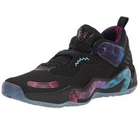 adidas Unisex D.O.N. Issue 3 Basketball Shoe, Black/Bright Cyan/Purple, 8.5 US Men