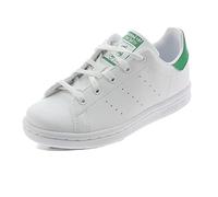 adidas Unisex Infantil Stan Smith Sneaker, Cloud White/Cloud White/Green, 33 EU