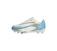 adidas Unisex niños F50 Messi Club Velcro Firm Ground/Multi Ground Football Boots Kids Shoes, Ivory/Semi Blue Burst/Icey Blue, 31 1/2 EU