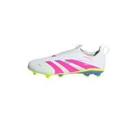 adidas Unisex Kids' Bota de fútbol Predator League Laceless césped natural seco/multisuperficie (Adolescentes), Cloud White/Lucid Pink/Lucid Lemon, 33