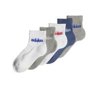 adidas Unisex Kids' Calcetines tobilleros Linear (Niños), White/Medium Grey Heather/Preloved Ink, 25-27