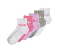adidas Unisex Kids' Calcetines tobilleros Linear (Niños), White/Pink Fusion/Bliss Lilac/Medium Grey He, 31-33