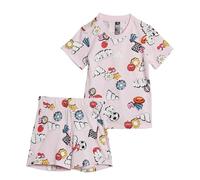 adidas Unisex Kids' Conjunto Seasonal Essentials Fun Allover Print (Bebé), Clear Pink/Multicolor/White, 68