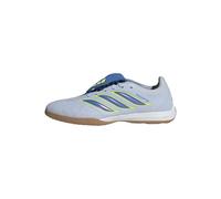 adidas Unisex League Fold-Over Tongue Indoor Football Shoes, Crystal Sky/Ray Blue/Team Solar Yellow 2, 43 1/3 EU