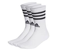 adidas Unisex niños 3-Stripes Cushioned Crew Socks 3 Pairs, White / Black, 6-7 Years