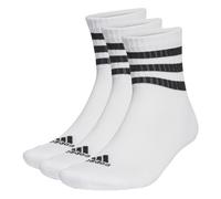 adidas Unisex niños 3-Stripes Cushioned Sportswear Mid-Cut Socks 3 Pairs, White / Black, 7-8 Years