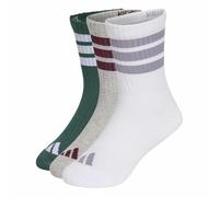adidas Unisex niños 3Stripes Cushioned Sportswear Crew Socks 3 Pair Pack Socks, collegiate green/medium grey heather/white, 5-6 Years