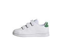 adidas Unisex niños Advantage Court Lifestyle Hook-and-Loop Shoes, Cloud White / Green / Core Black, 35 EU