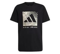 adidas Unisex niños Big Logo Camo Graphic Tshirt, Black, 11-12 Years