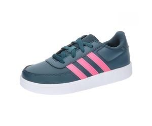 adidas Unisex niños Breaknet Lifestyle Court Elastic Lace and Top Strap Shoes, arctic night/lucid pink/Cloud white, 38 2/3 EU