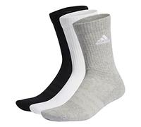 adidas Unisex niños Cushioned Crew Socks 3 Pairs, Medium Grey Heather / White / Black, 7-8 Years