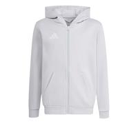 adidas Unisex niños Entrada26 Full Zip Hoodie Kids Sweatshirt, Team Light Grey/White, 15-16 Years