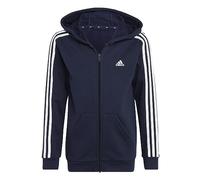 adidas Unisex niños Essentials 3-Stripes Fleece Full-Zip Hoodie, Legend Ink/White, 11-12 Years