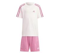 adidas Unisex niños Essentials 3-Stripes Tee and Shorts Set, clear pink/preloved fuchsia, 7-8 Years