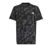 adidas Unisex niños Essentials Allover Print tee, Carbon/Black, 15-16 Years