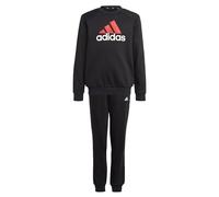 adidas Unisex niños Essentials Big Logo Fleece Jogger Set Kids, Black/Better Scarlet/White, 7-8 Years
