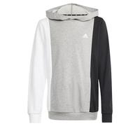 adidas Unisex niños Essentials Colorblock Hoodie Kids, Medium Grey Heather/White/Black, 13-14 Years