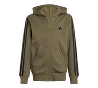 adidas Unisex niños Essentials Full Zip Hoodie, Olive strata/Black, 13-14 Years
