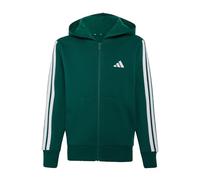 adidas Unisex niños Essentials Full Zip Hoodie Sweatshirt, Collegiate Green/White, 15-16 Years