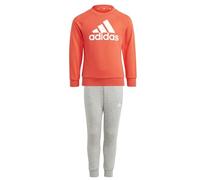 adidas Unisex niños Essentials Logo French Terry Jogger Set, bright red/white, 3-4 Years