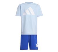 adidas Unisex niños ESSENTIALS T-SHIRT SET, glow blue/white, 6-7 Years