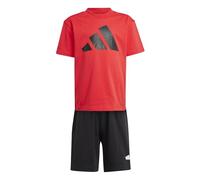 adidas Unisex niños ESSENTIALS T-SHIRT SET, pure ruby/black, 6-7 Years