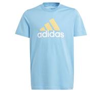 adidas Unisex niños Essentials Two-Color Big Logo Cotton tee, Semi Blue Burst/Semi Spark/White, 9-10 Years