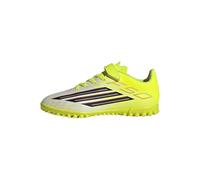 adidas Unisex niños F50 Club Hook & Loop Turf Football Shoes Kids, Team Solar Yellow 2/Core Black/Lucid Red, 38 2/3 EU