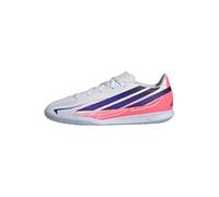 adidas Unisex niños F50 Hyperfast Club Indoor Football Kids Shoes, FTWR White/Solar Purple/Solar Turbo, 33 1/2 EU