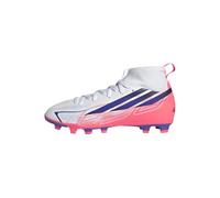 adidas Unisex niños F50 Hyperfast Club Mid Firm Ground/Multi Ground Football Boots Kids Shoes, FTWR White/Solar Purple/Solar Turbo, 37 1/3 EU