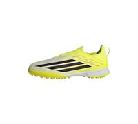 adidas Unisex niños F50 League Laceless Turf Football Shoes Kids, Team Solar Yellow 2/Core Black/Lucid Red, 38 2/3 EU