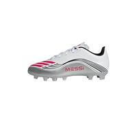 adidas Unisex niños F50 Messi Club Firm Ground/Multi Ground Football Boots Kids, FTWR White/Lucid Red/Silver Met, 28 EU