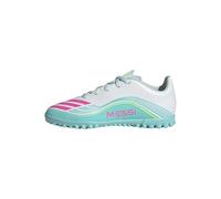 adidas Unisex niños F50 Messi Club Turf Football Shoes Kids, FTWR White/Lucid Pink/Flash Aqua, 38 2/3 EU